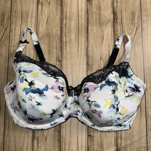 Cacique Other - Cacique Blooms And Butterflies Lightly Lined Balconette Bra 40H Lane Bryant